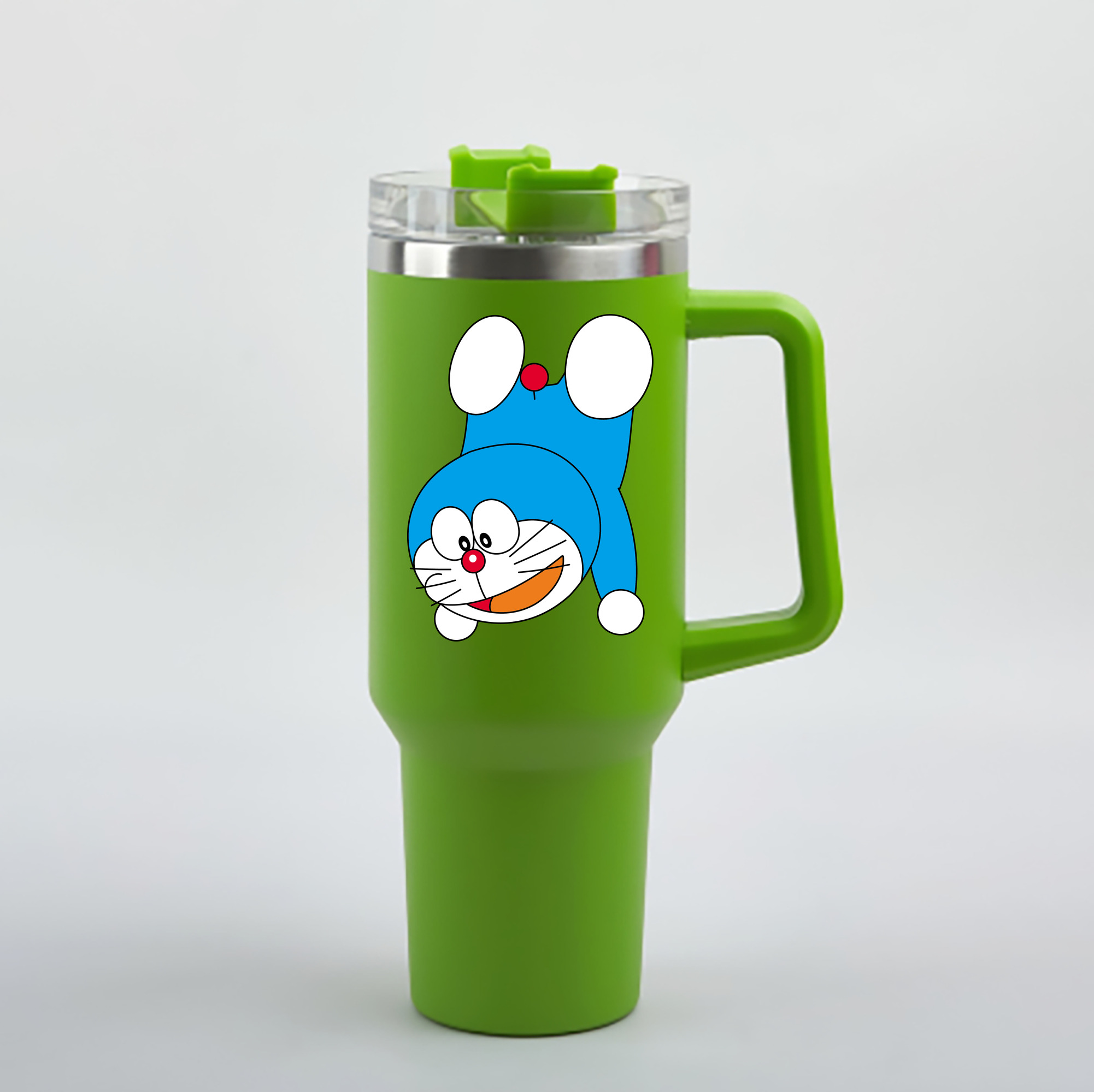 （画像用） ドラえもん Doraemon 1200mL車用タンブラー - クリスタルステッカー（プラスチックストロー付き）